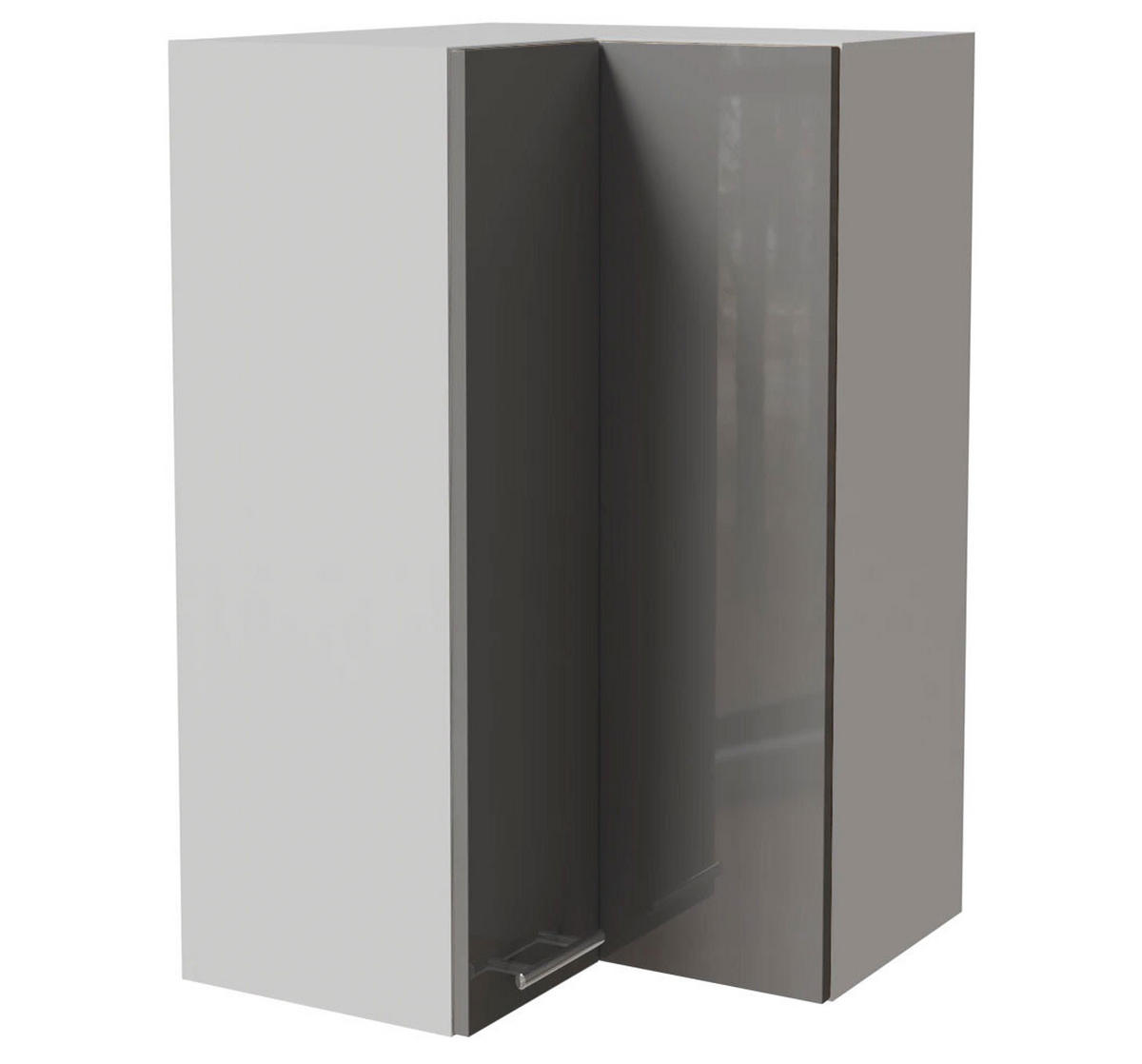 ECKHÄNGESCHRANK Essen W14/60 Grau Hochglanz / Weiß Matt 60 / 60 / 96cm - Weiß/Grau, Holz/Holzwerkstoff (60/96/60cm) - Feldmann-Wohnen