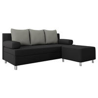 SCHLAFSOFA Dover mit Polsterhocker - Chromfarben/Schwarz, Holz/Kunststoff (192/80cm) - MIRJAN24