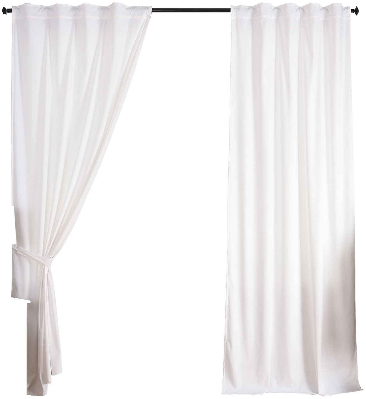 VORHANG 2ER SET MILANO HxB 280x135 cm Weiß - Weiß, Textil (135/280cm) - Gardinenbox