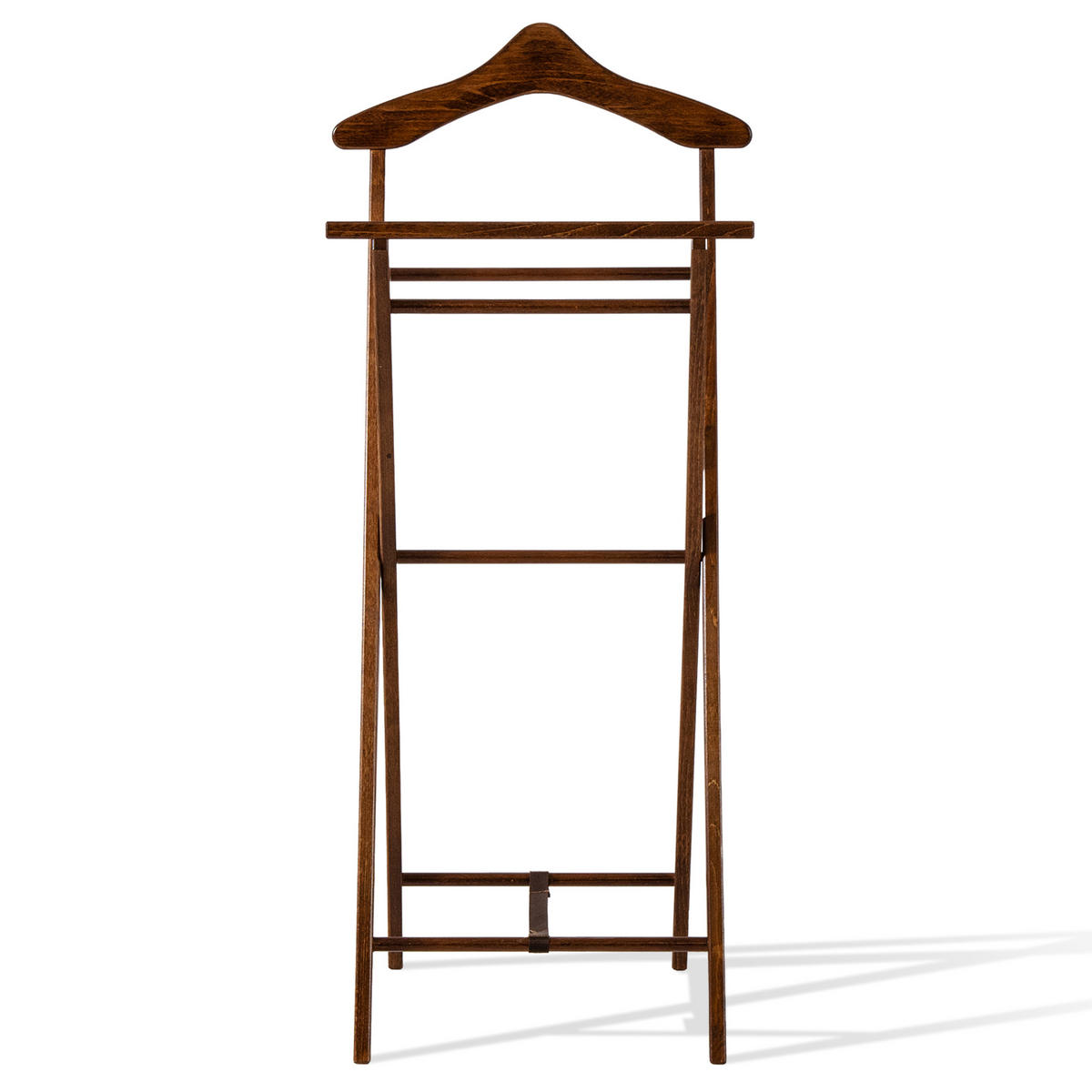 KLEIDERBUTLER AGLAS Herrendiener, braunes Buchenholz - Braun, Holz (32/104/44cm) - KONSIMO®