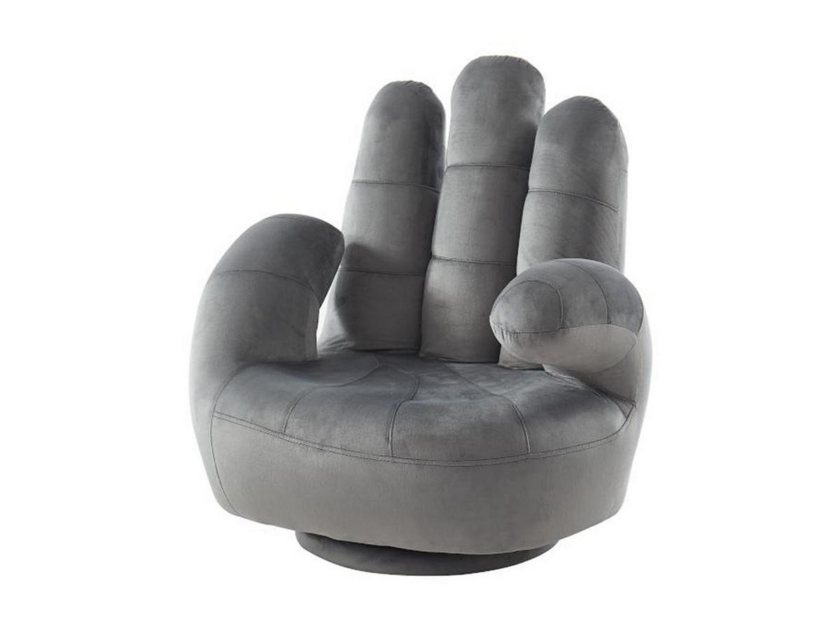 SESSEL mit gerader Rückenlehne - 1 Person - Samt, Stoff - Anthrazitgrau - - Anthrazit, Textil (55/57/54cm) - Vente-Unique