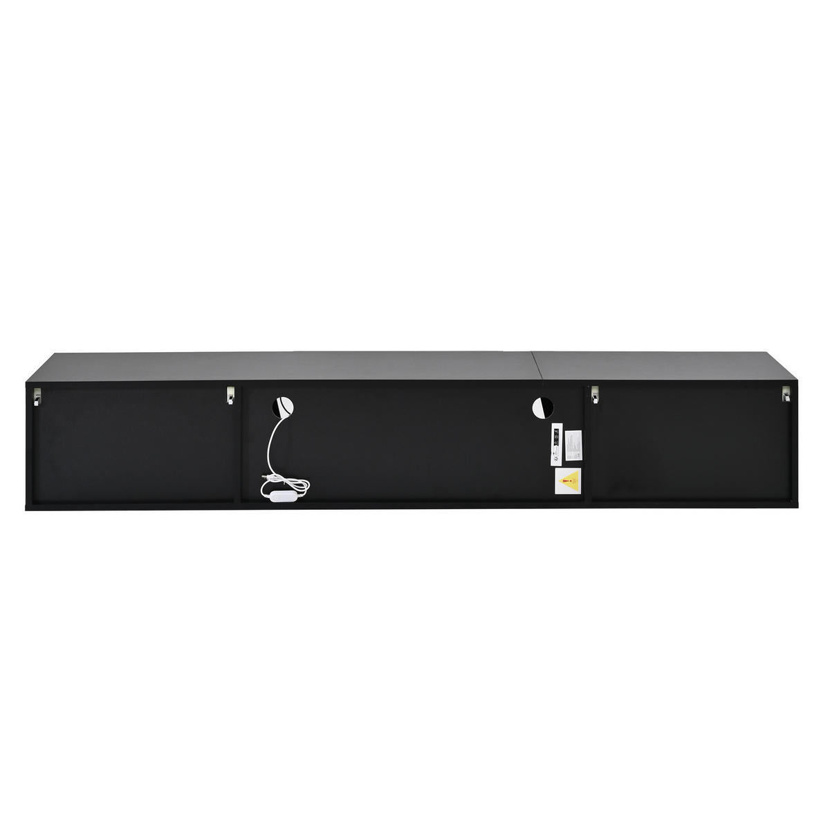 TV-ELEMENT 180/35/30 cm Hängend Hochglanz Schwarz mit LED-Beleuchtung und 3 Türen - Schwarz, Holzwerkstoff (35/30/180cm) - Korfee