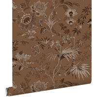 TAPETE Blumenmuster 50 x 900 cm - Braun, Papier (50/900cm) - ESTAhome