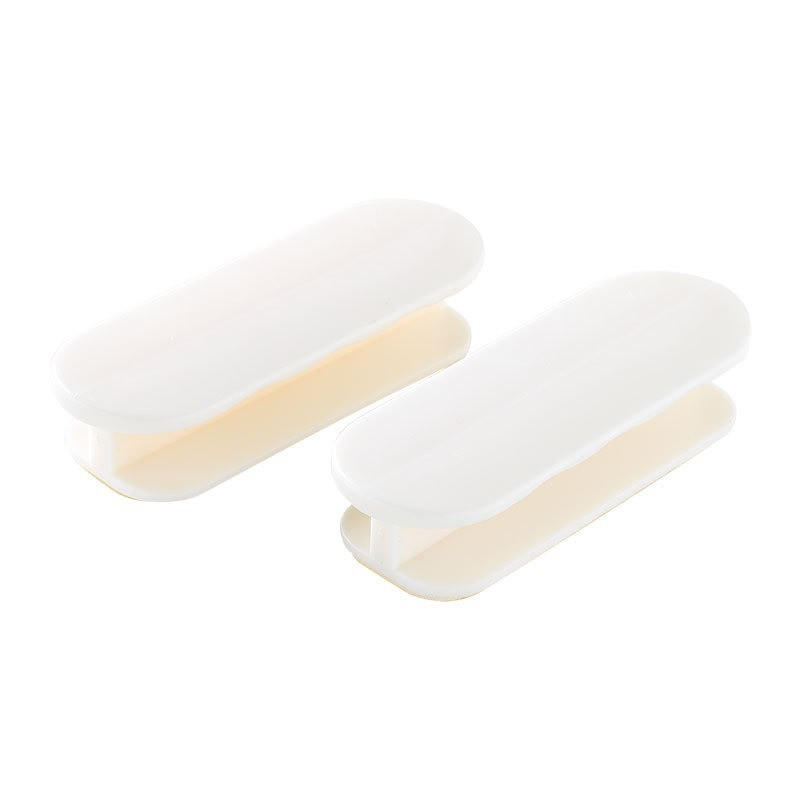 MÖBELGRIFF Weiß 2er-Set Klebegriffe - Weiß, Textil (3.2/3.2/0.9cm)