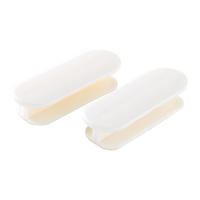 MÖBELGRIFF Weiß 2er-Set Klebegriffe - Weiß, Textil (3.2/3.2/0.9cm)