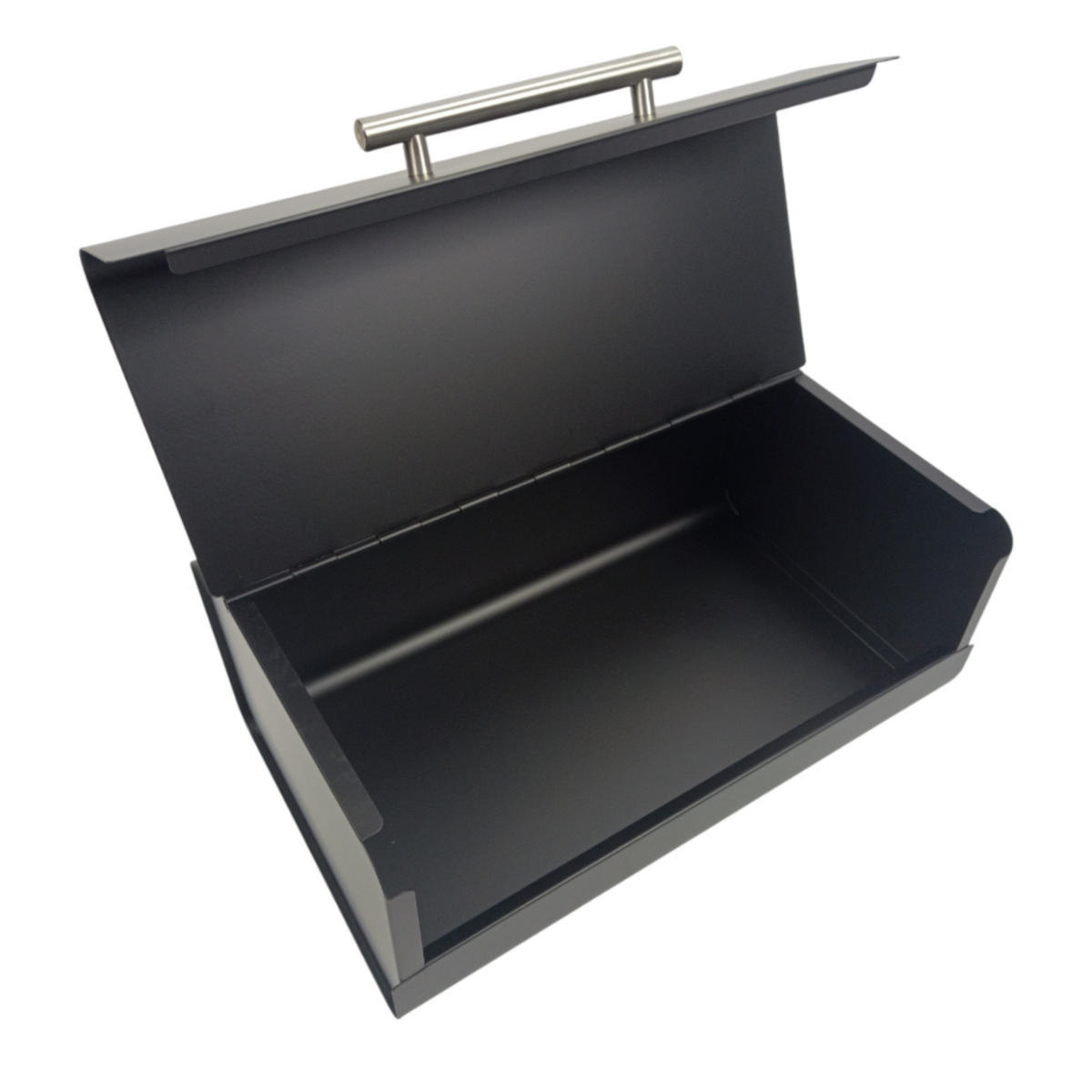 BROTKASTEN Metall Schwarz mit Griff 36x20,5x14,5 cm - Silberfarben/Schwarz, Metall (36/14.5/20.5cm) - Begryf