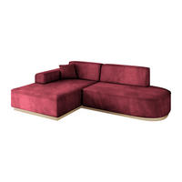 ECKSOFA Ottomane Links IREA-L1 - 232x165x80 cm Bordeauxrot - Bordeaux, Holzwerkstoff/Textil (232/165cm) - ALTDECOR