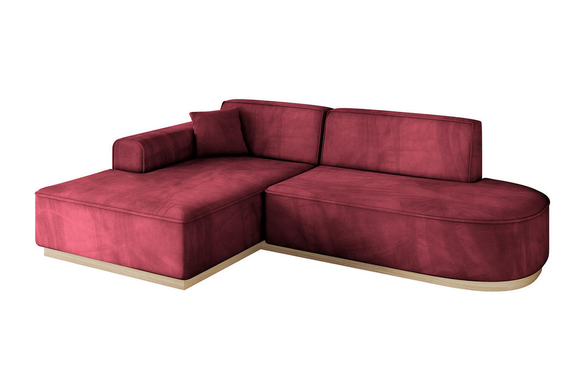 ECKSOFA Ottomane Links IREA-L1 - 232x165x80 cm Bordeauxrot - Bordeaux, Holzwerkstoff/Textil (232/165cm) - ALTDECOR