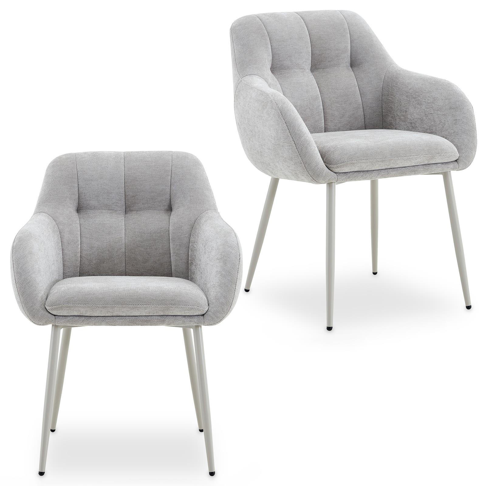 ESSZIMMERSTÜHLE SOMA 2er-Set hellgrau - Hellgrau, Textil (64/83/68cm) - IDIMEX