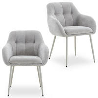 ESSZIMMERSTÜHLE SOMA 2er-Set hellgrau - Hellgrau, Textil (64/83/68cm) - IDIMEX