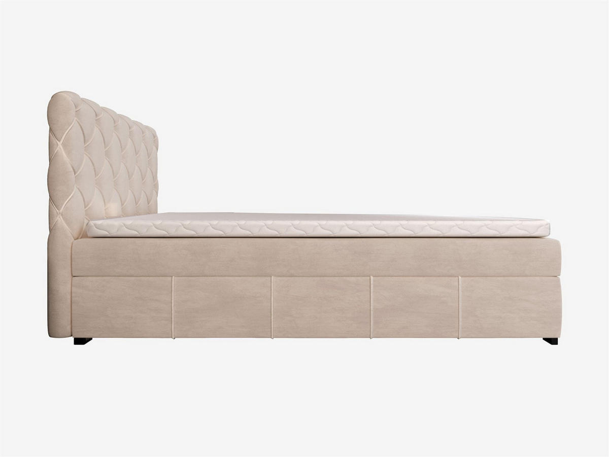 BOXBETT Gisel - Creme, Holzwerkstoff/Textil (120/200cm) - Fun Möbel