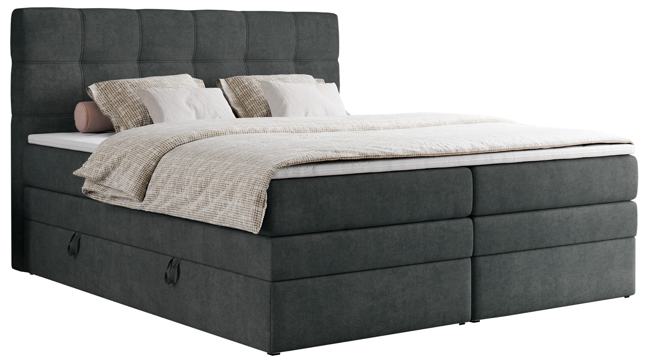 MKS Boxspringbett Dunkelgrau 200x200 cm