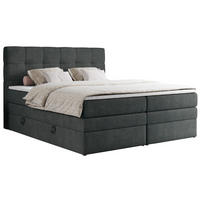BOXSPRINGBETT ERNI KING 120/200 Dunkelgrau Struktur - H4 - Dunkelgrau, Holz/Textil (120/200cm) - MKS