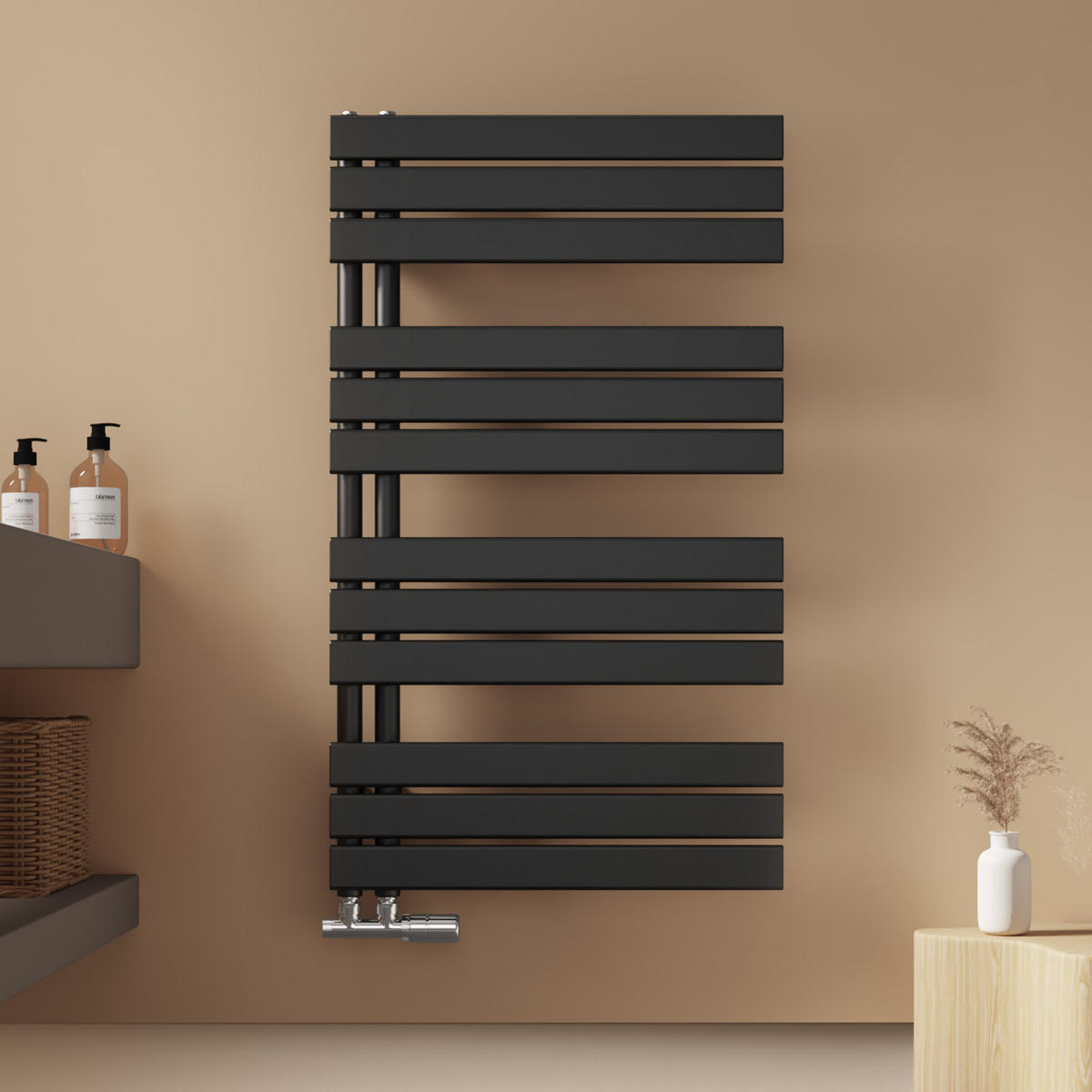 HEIZKÖRPER wasserführend Schwarz 104,1/60/5,9 cm - Schwarz, Metall (60/104.1/5.9cm) - EMKE