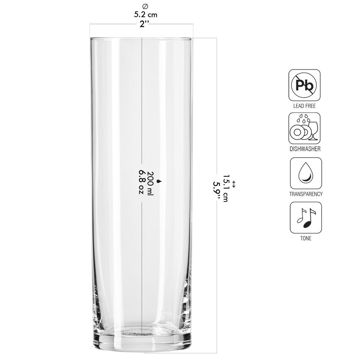 LONGDRINKGLÄSER 6er-Set, 200 ml - Transparent, Glas (0.2L) - Krosno Glass