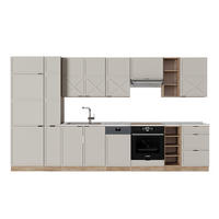 KÜCHENZEILE Fame-Line GrauBeige/Goldkraft Eiche 355 cm ohne AP - Honigeiche/Grau, Holzwerkstoff (355/81.6/46cm) - Vicco