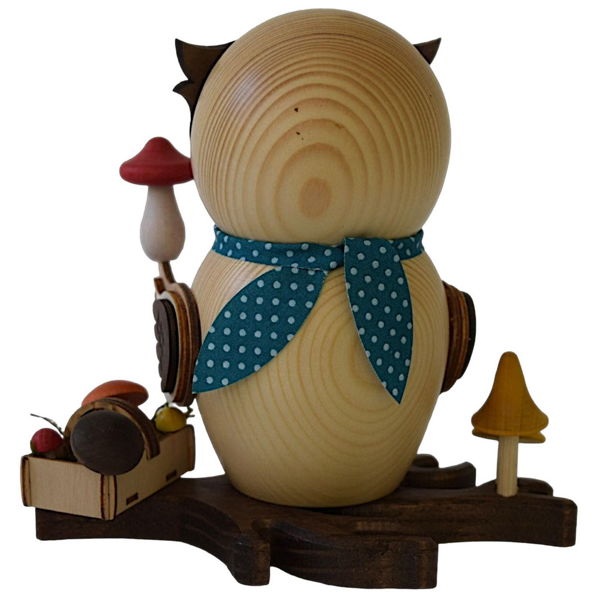 RAUCHFIGUR Eule Pilzsammler 15 cm - Multicolor, Holz (10/15/10cm)