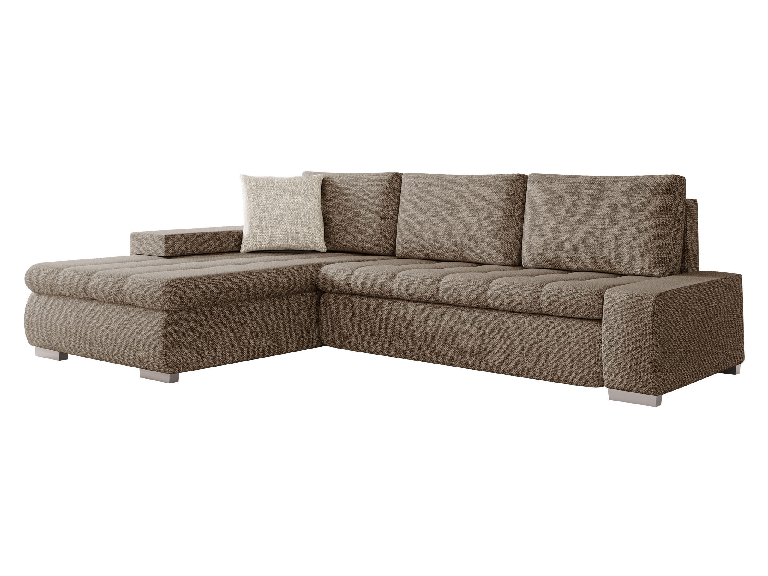 ECKSOFA Orkan Mini Premium - Hellbraun, Holz/Textil (265/185cm) - MIRJAN24