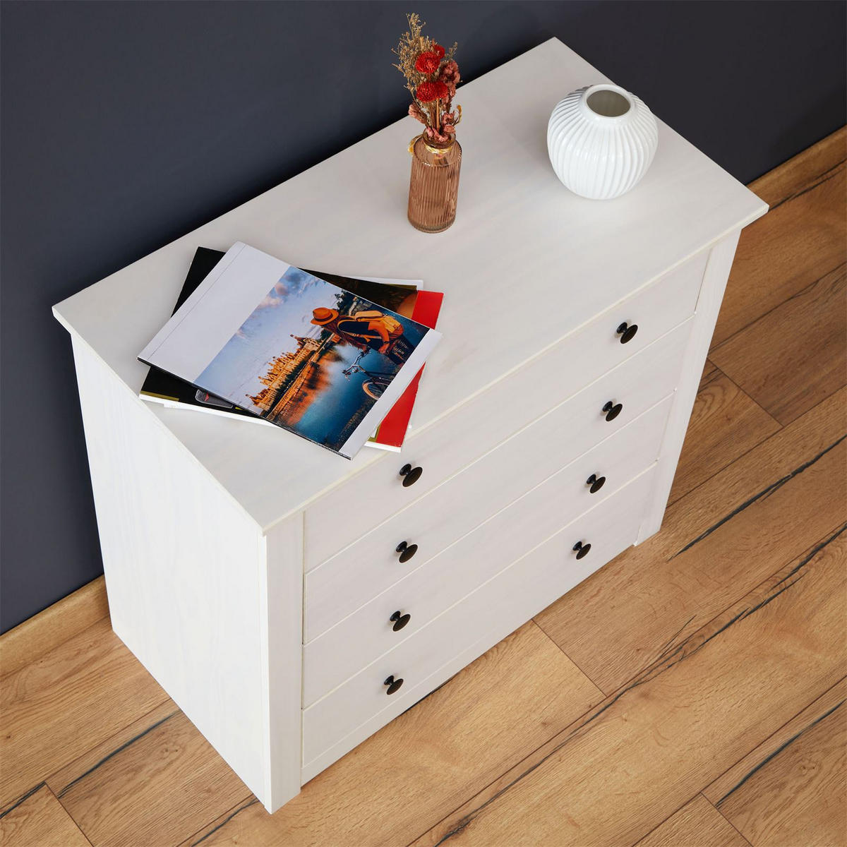KOMMODE PAULO - Weiß, Holz (80/74/40cm) - CARO-Möbel