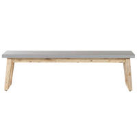 SITZBANK Beton/Akazienholz grau/heller Holzfarbton 160 cm Oria - Grau, Stein (160/45/40cm) - Beliani