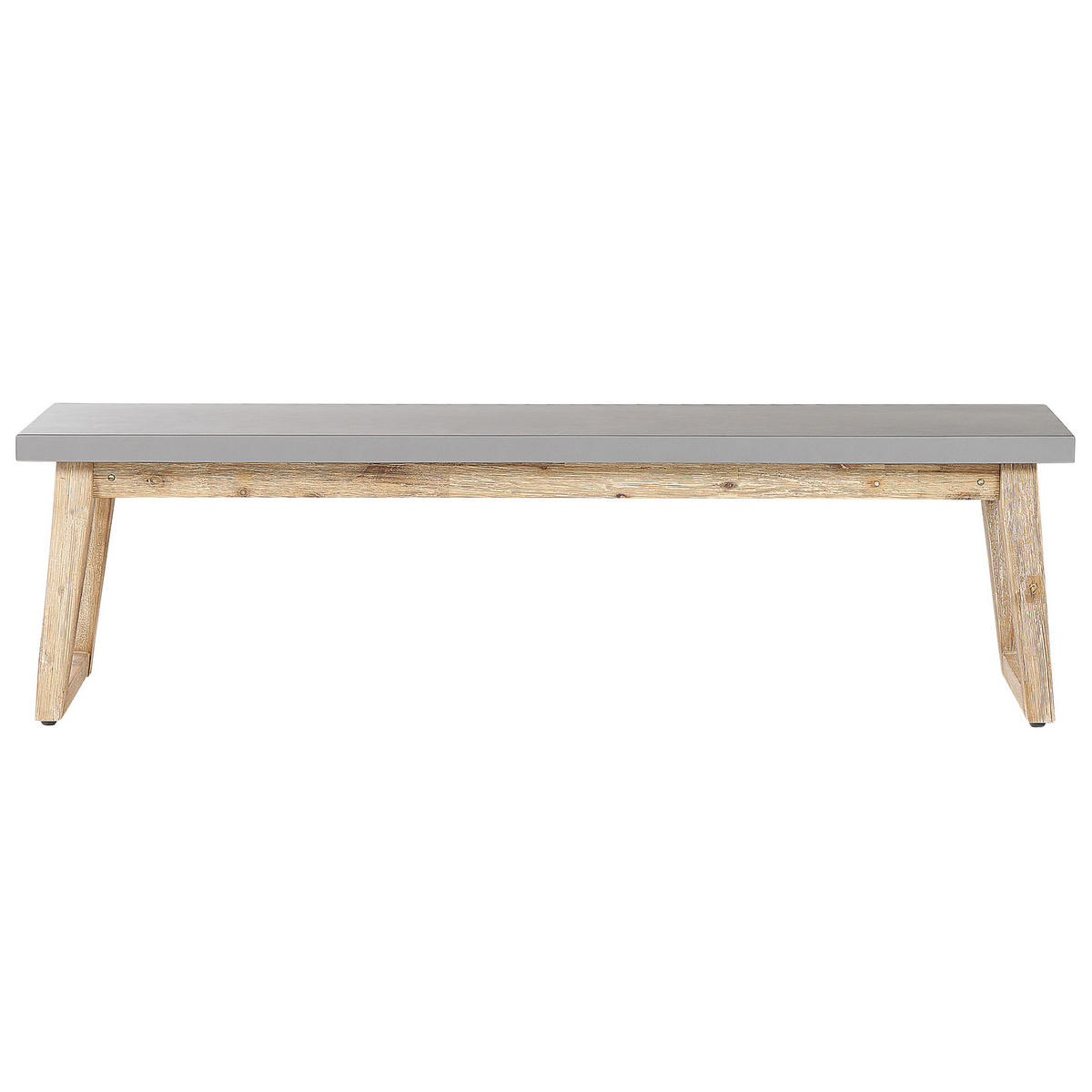GARTENMÖBEL SET Beton/Akazienholz grau Tisch mit 2 Bänken Oria - Hellbraun/Grau, Stein - Beliani