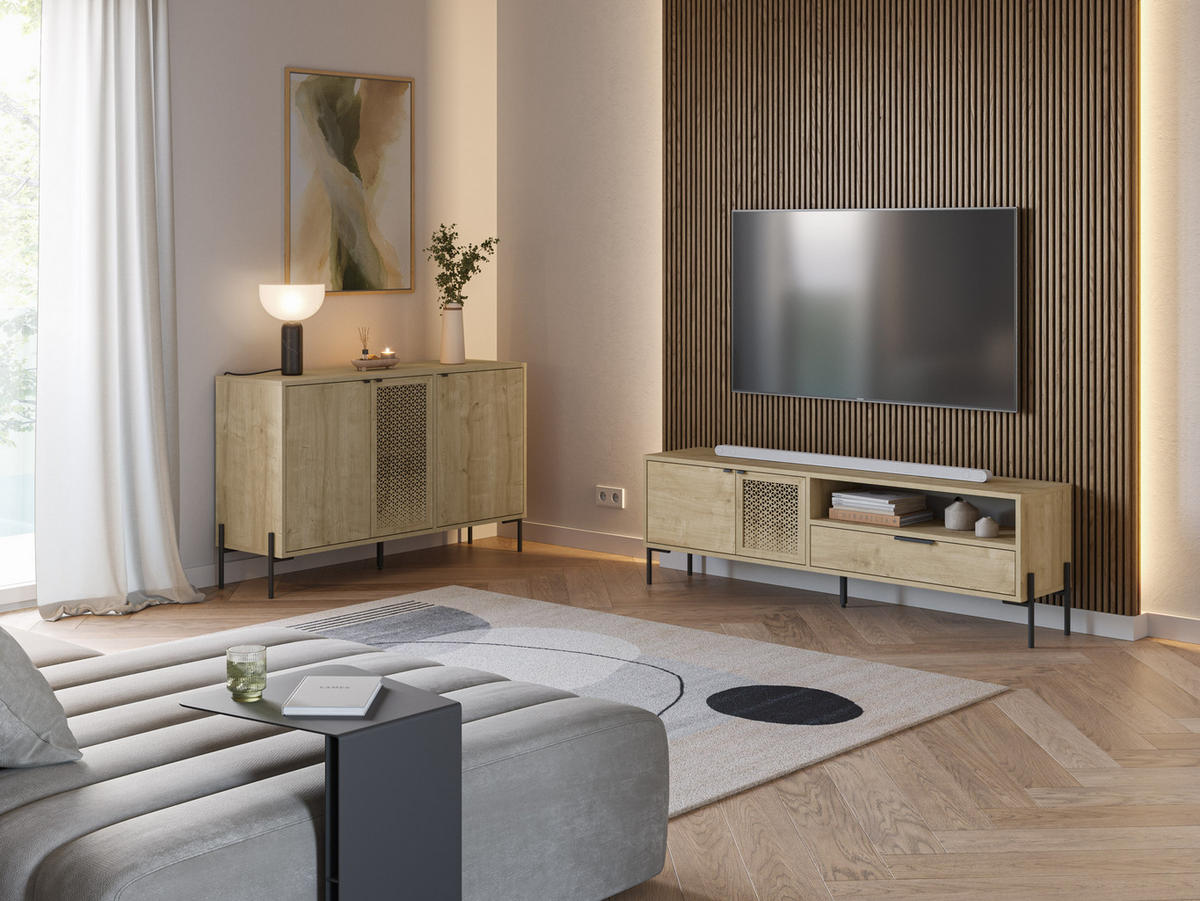 TV-STÄNDER Inca Braun 164/35/50.5 cm - Braun, Holz (35/50.5/164cm) - Calicosy