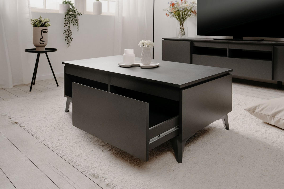 COUCHTISCH Bertrix 55/100/40 cm - Schwarz, Holzwerkstoff (55/100/40cm) - Finori GmbH