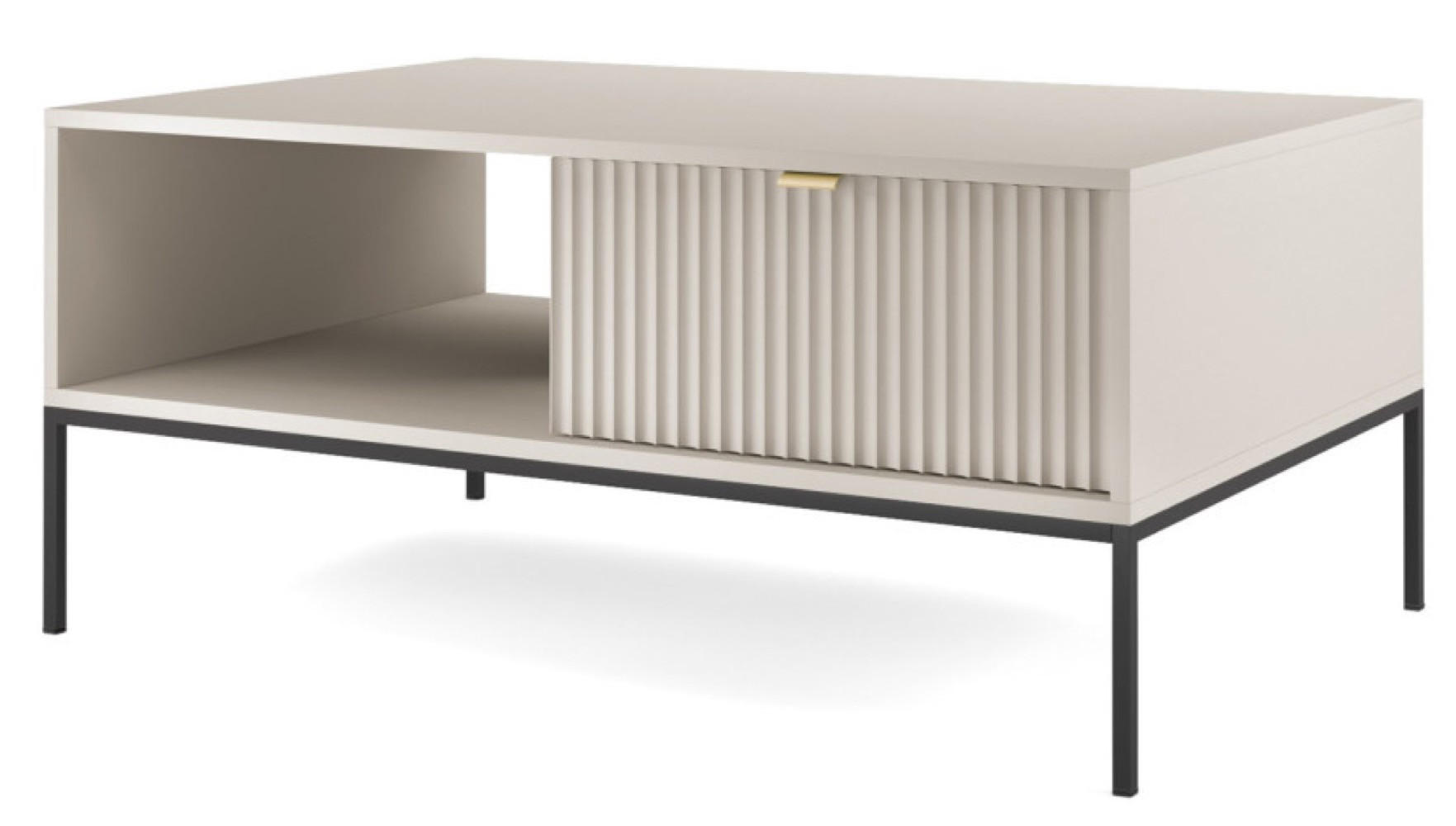 TISCH Kaschmir NEW Schwarze Beine - Ecru, Holzwerkstoff (104/104/46cm) - Sepro Meble