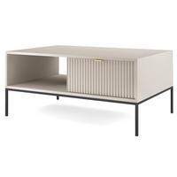 TISCH Kaschmir NEW Schwarze Beine - Ecru, Holzwerkstoff (104/104/46cm) - Sepro Meble