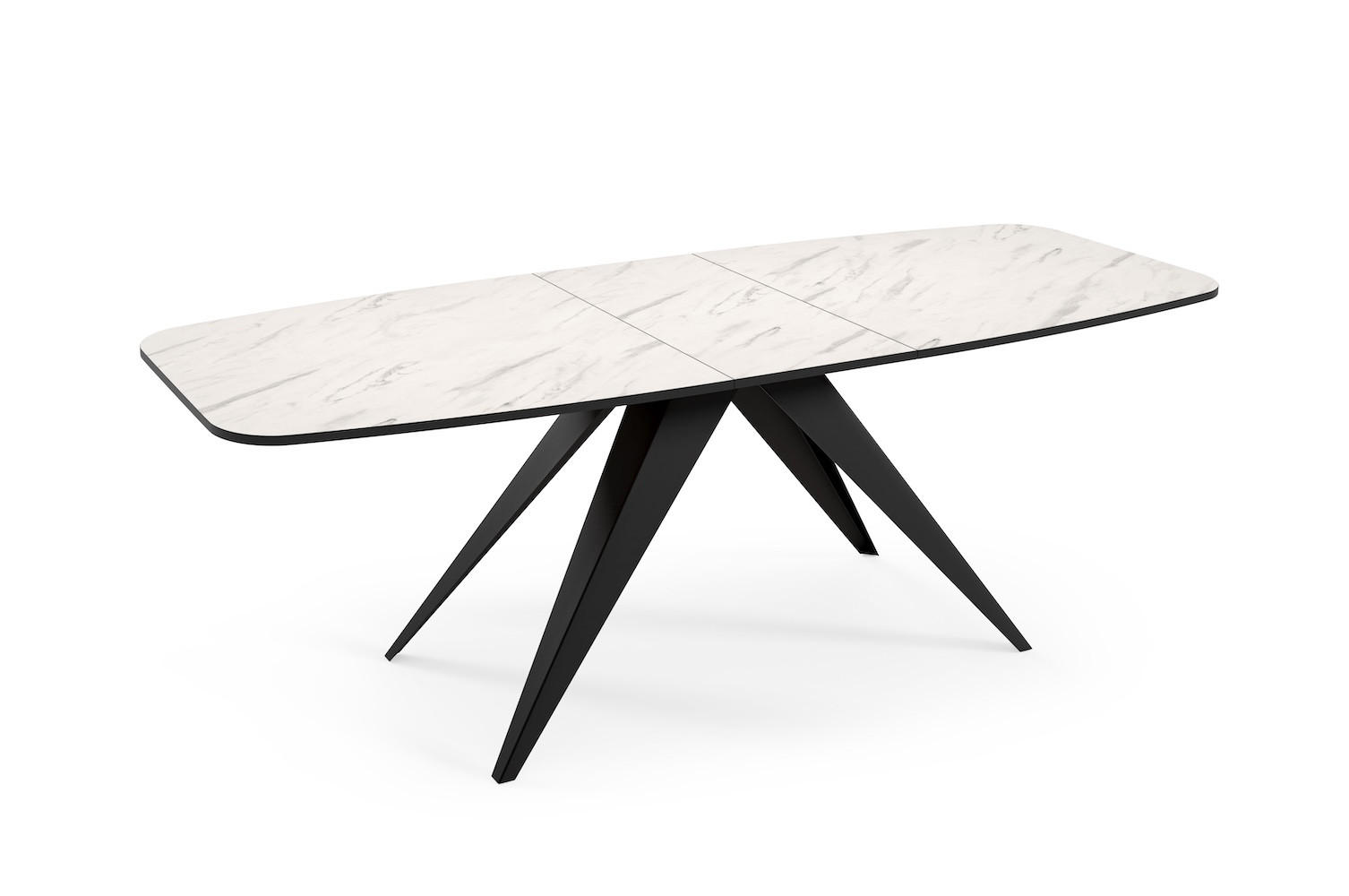 ESSTISCH Ferro Bianco Marmor / Schwarz 180/220 / 90 / 76cm - Schieferfarben/Schwarz, Holz/Holzwerkstoff (90/180/76cm) - Feldmann-Wohnen