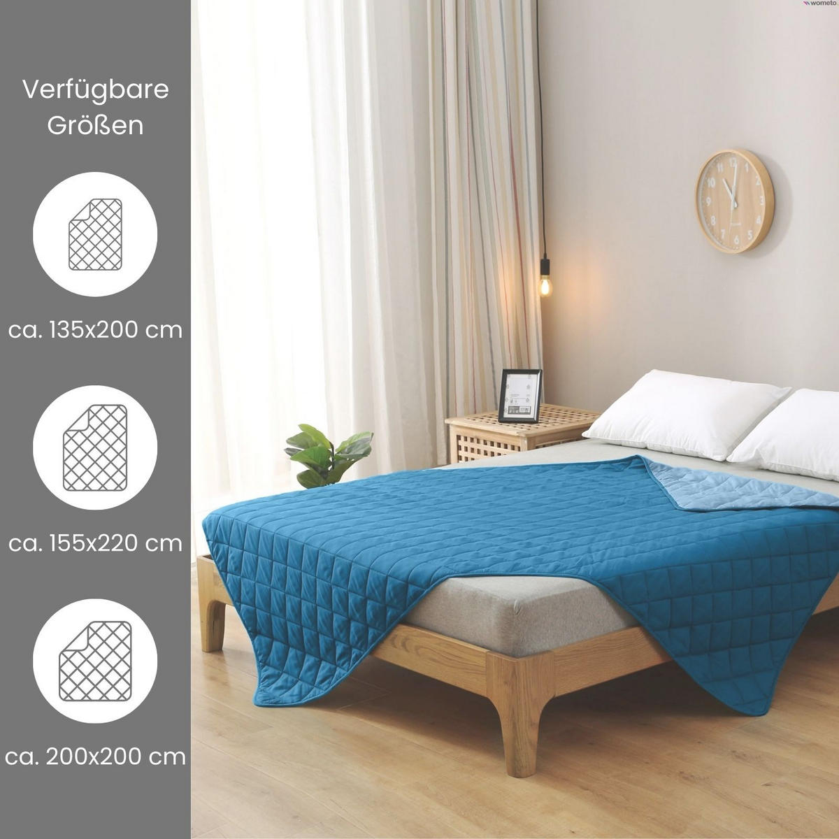 KINDER-SOMMERBETT Steppbett blau - Blau, Textil (135/200cm) - wometo