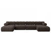 WOHNLANDSCHAFT modulares Sofa Tesso-U2 - 380x160x70 cm Braun Velours - Braun, Holzwerkstoff/Textil (380/70/160cm) - ALTDECOR