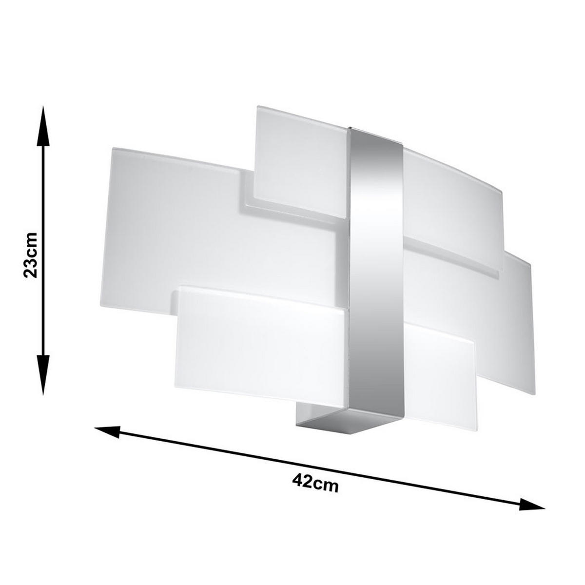 WANDLEUCHTE Celia Stahl Chrom Silber - Silberfarben, Glas (42/23/7cm)