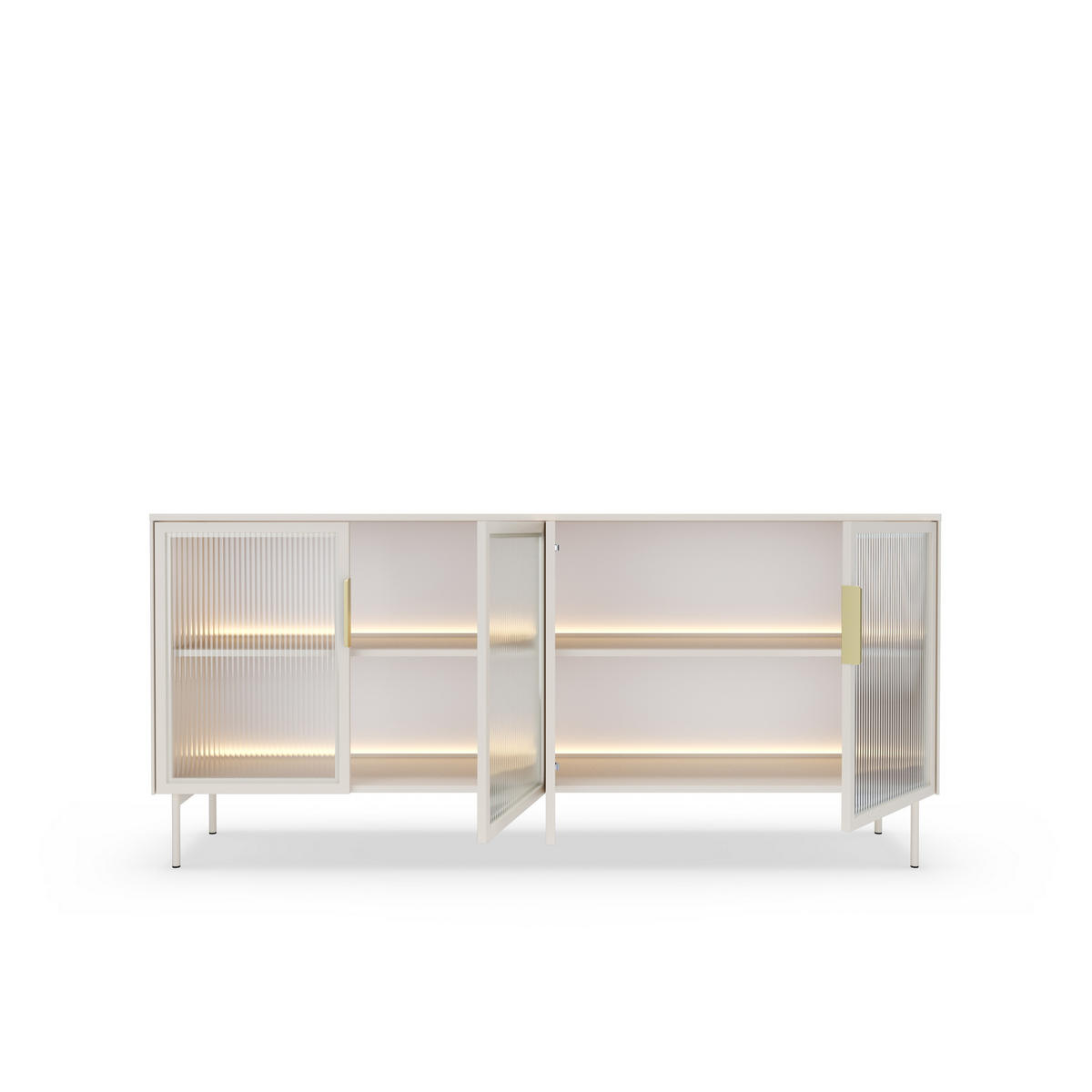 SIDEBOARD GLORIA 181,3x39,3x82,6 cm mit 4 Türen Kaschmir - Kaschmir, Holzwerkstoff (181.3/82.6/39.3cm) - MASSENO