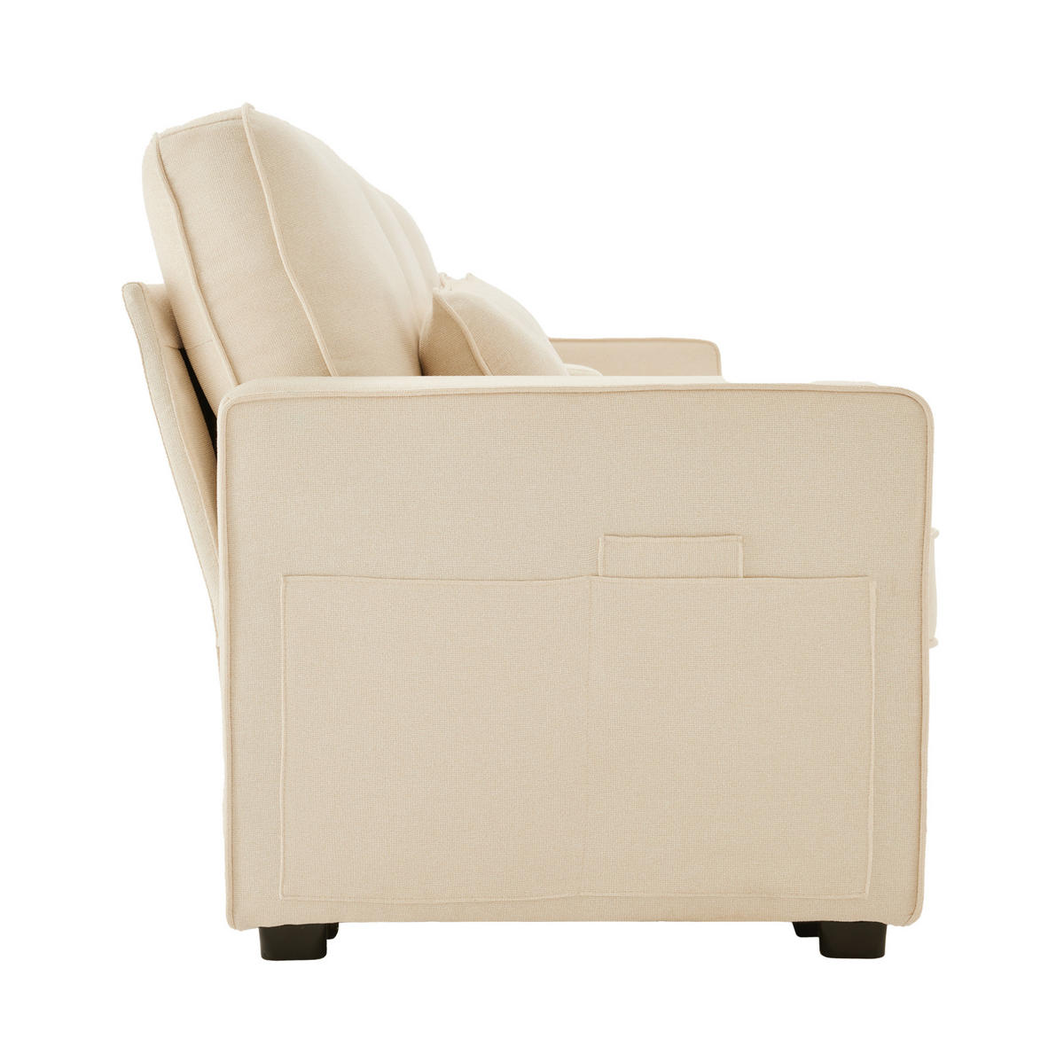 4-SITZER Sofa 290/88/83 cm Beige aus Leinen mit USB-Anschluss und Getränkehaltern - Beige, Textil (83/88/290cm) - OKMYHOME