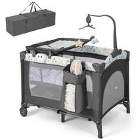 BABYBETT Beige - Beige, Textil - COSTWAY