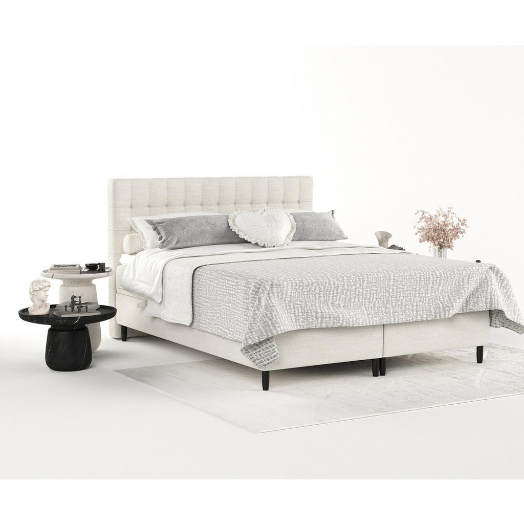 Thumbnail - Maison de Reve Boxbett, Creme, Textil, Buche, Kiefer, H2, Höhe ca. 19 cm, 140x200 cm, Oeko-Tex® Standard 100, FSC 100%, ...
