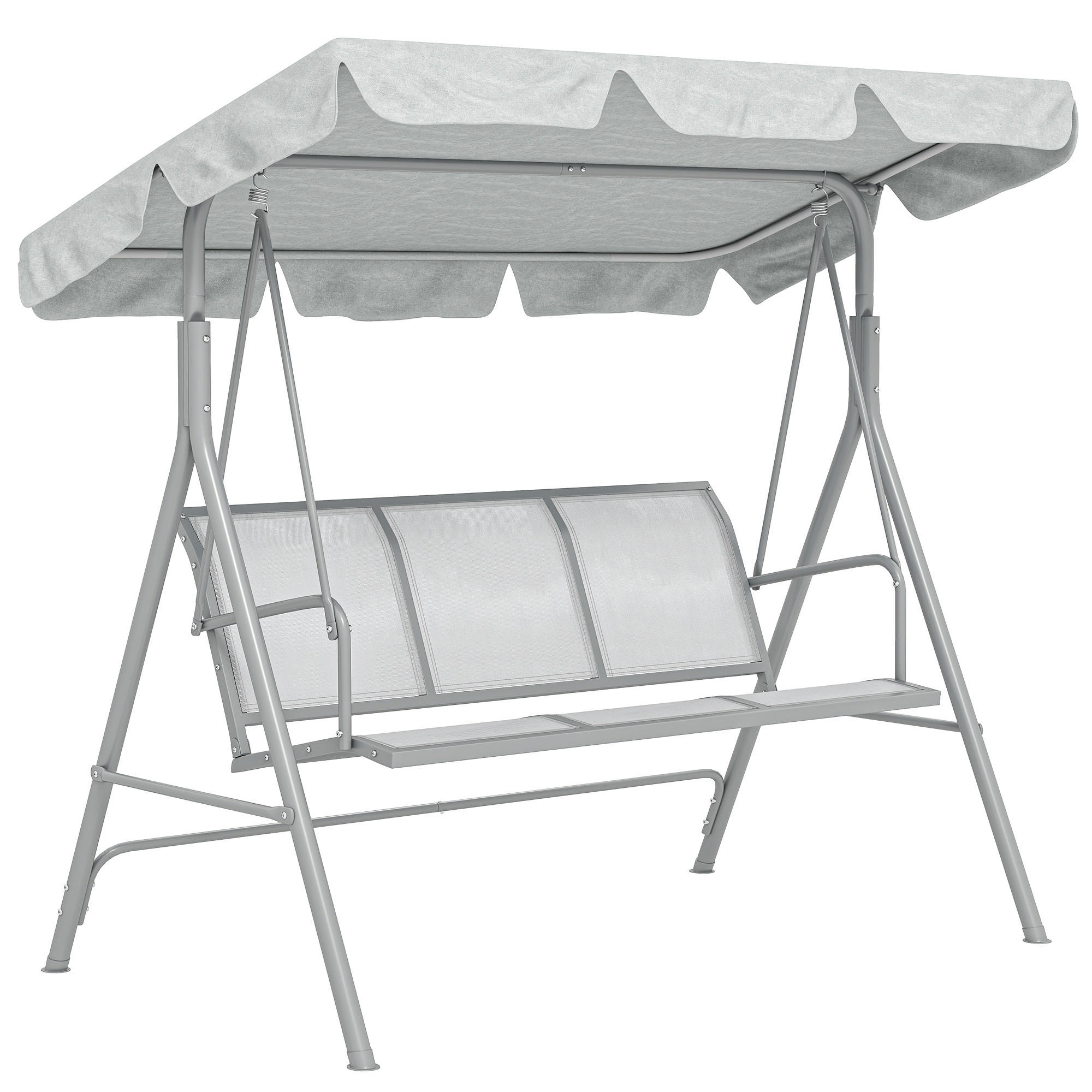 HOLLYWOODSCHAUKEL, Metall Polyester Grau - Grau, Kunststoff/Metall (108/154/171cm) - Outsunny