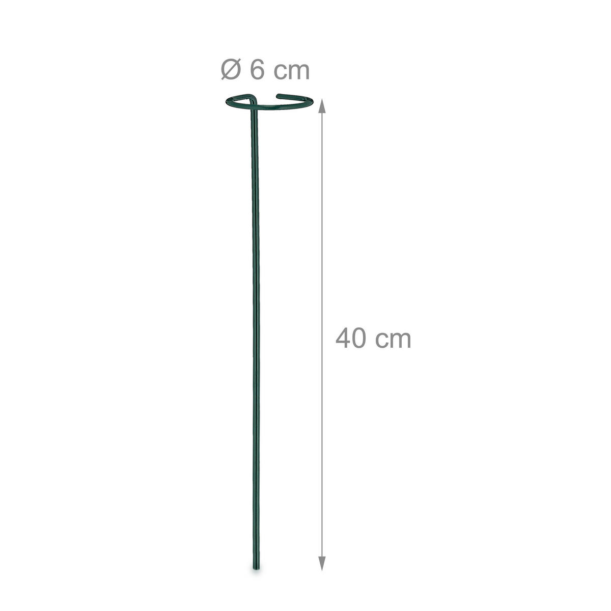 6XPFLANZSTÄBE - Dunkelgrün, Metall (6/40/6cm) - Relaxdays