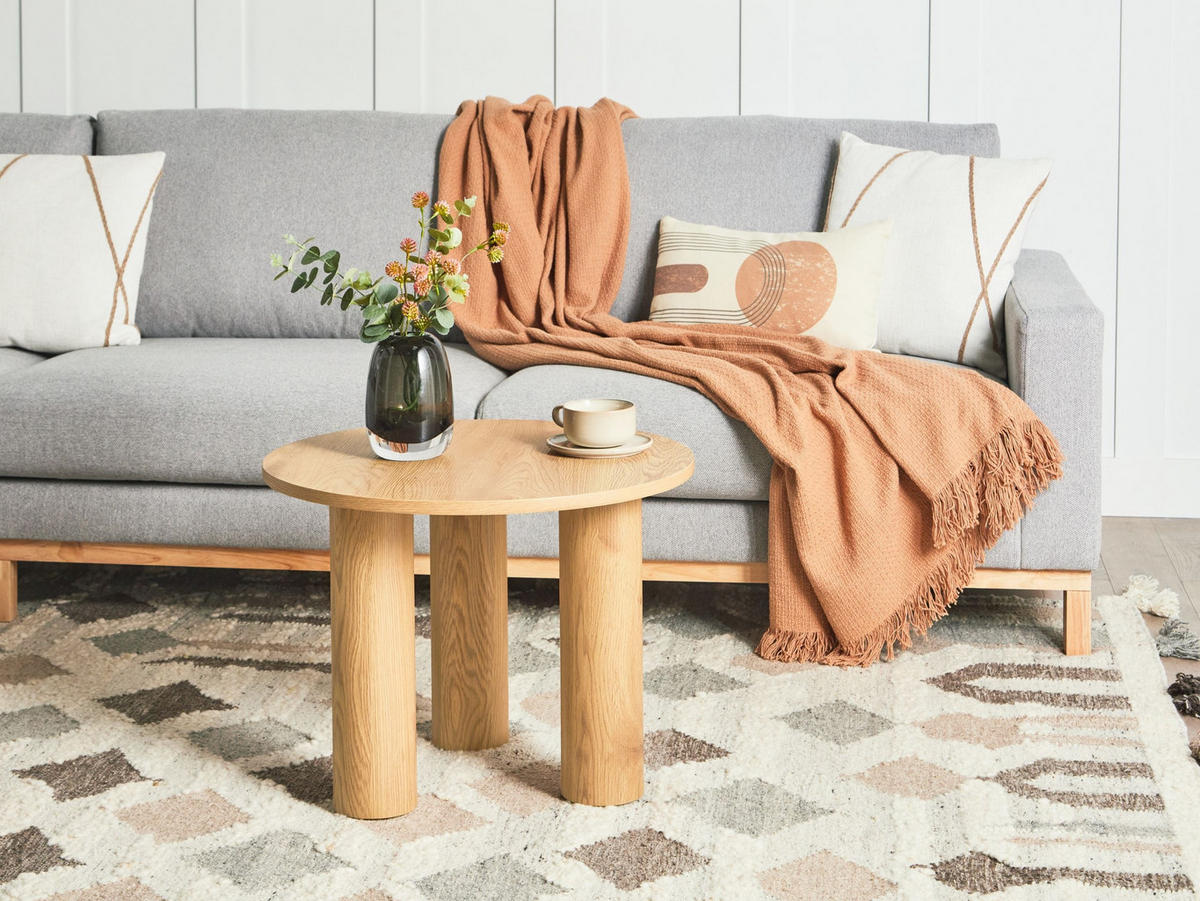 KONFERENČNÍ STOLEK Světlejší Odstín dřeva Senoia - světle hnědá, kompozitní dřevo (60/60/46cm) - Beliani