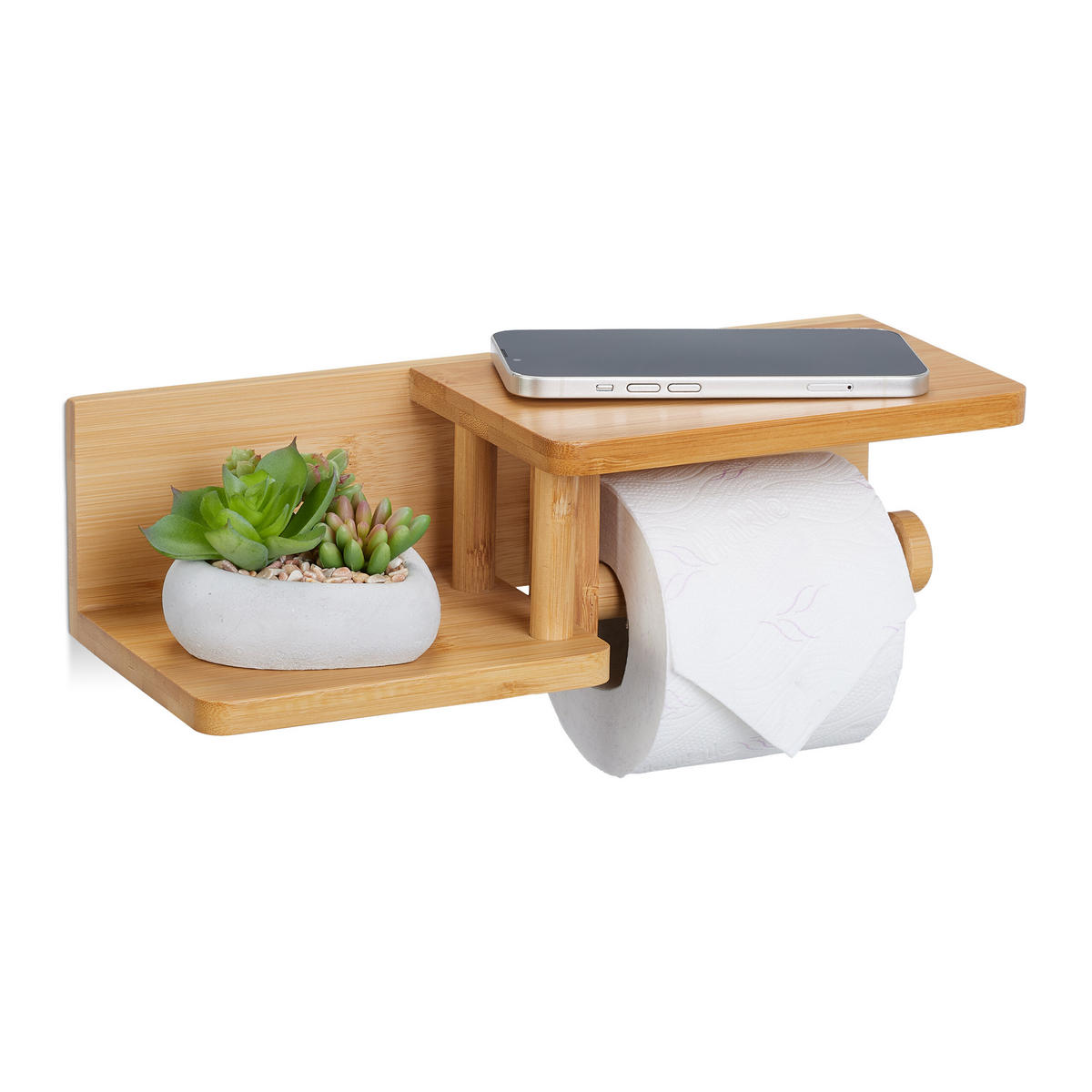 TOILETTENPAPIERHALTER - Hellbraun, Holz (31/9/12.5cm) - Relaxdays