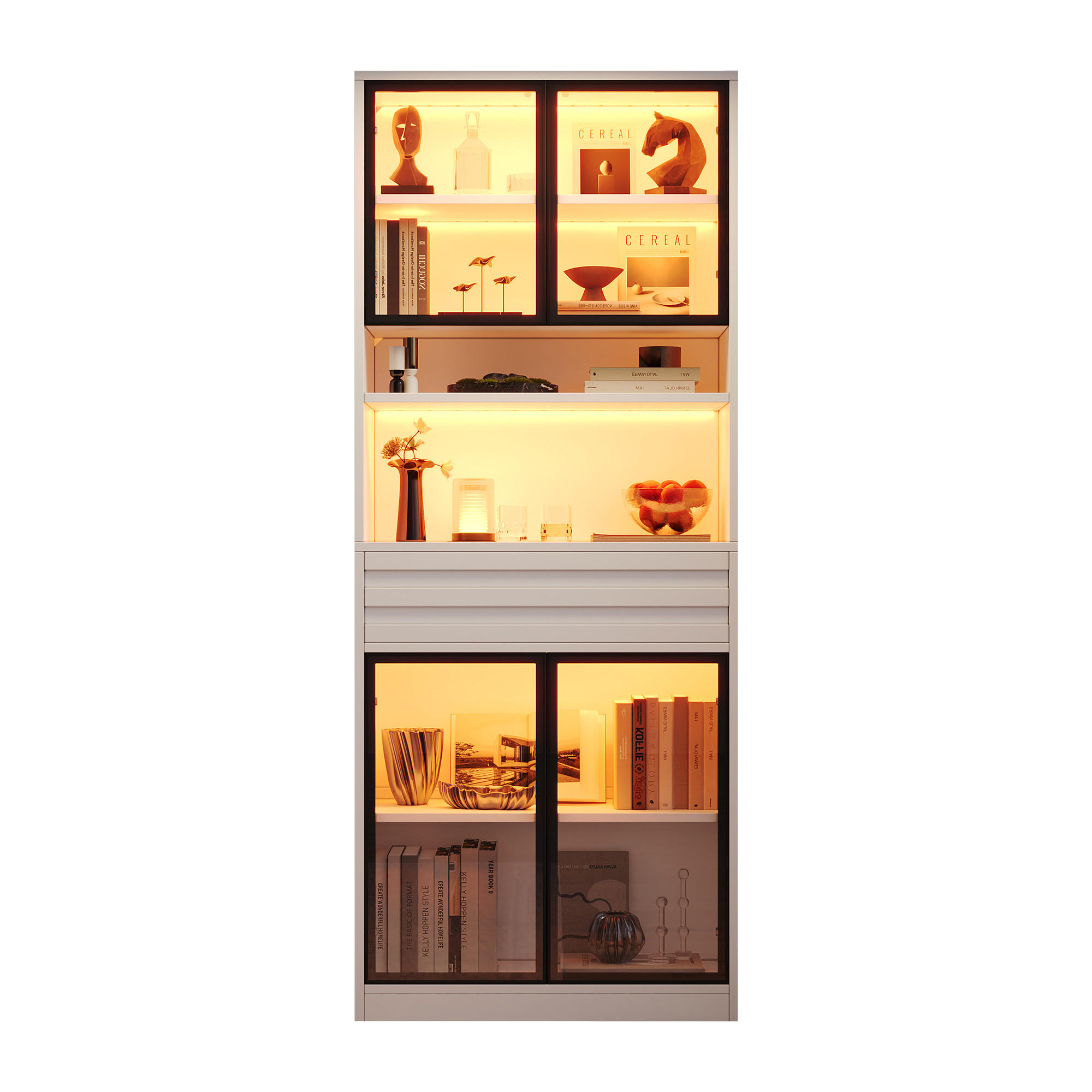 Flieks Vitrine Weiß 80x200x35 cm