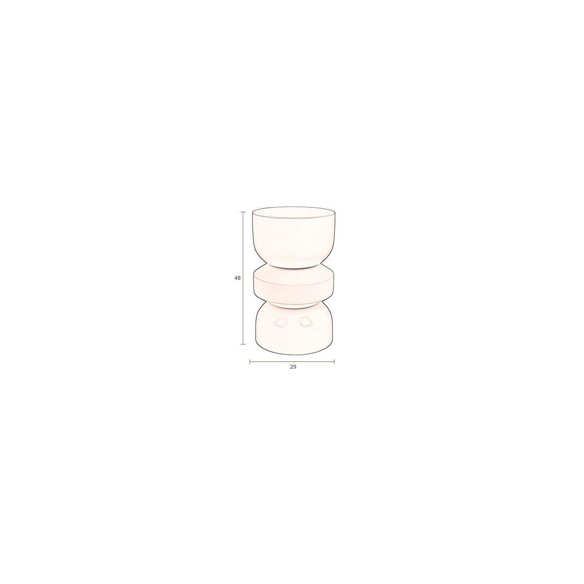 BEISTELLTISCH Apollo Beige - Beige, Metall (29/29/48cm) - Dutchbone