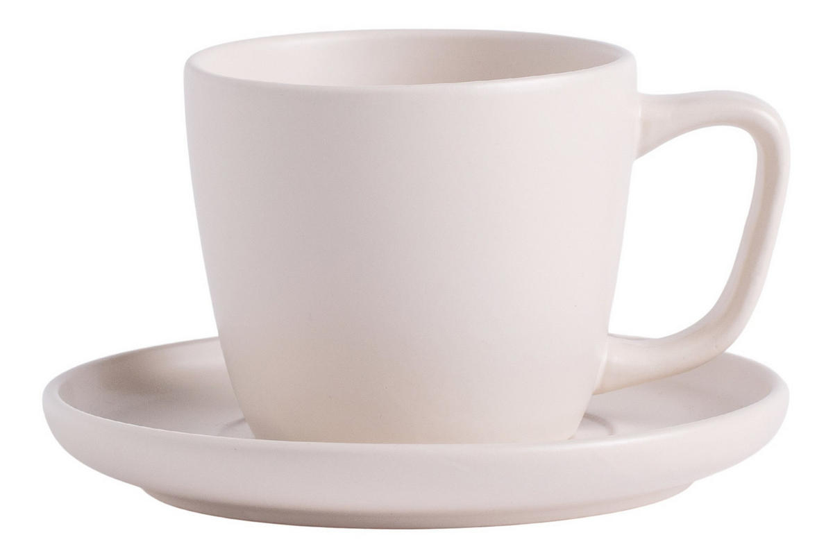 TASSE MIT UNTERTASSE Kendrick - Beige, Stein (0.22L) - home&you