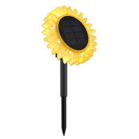 LED AUSSENLEUCHTE Sonnenblume Schwarz Gelb - Schwarz, Kunststoff (13/13/29.5cm) - Globo Lighting