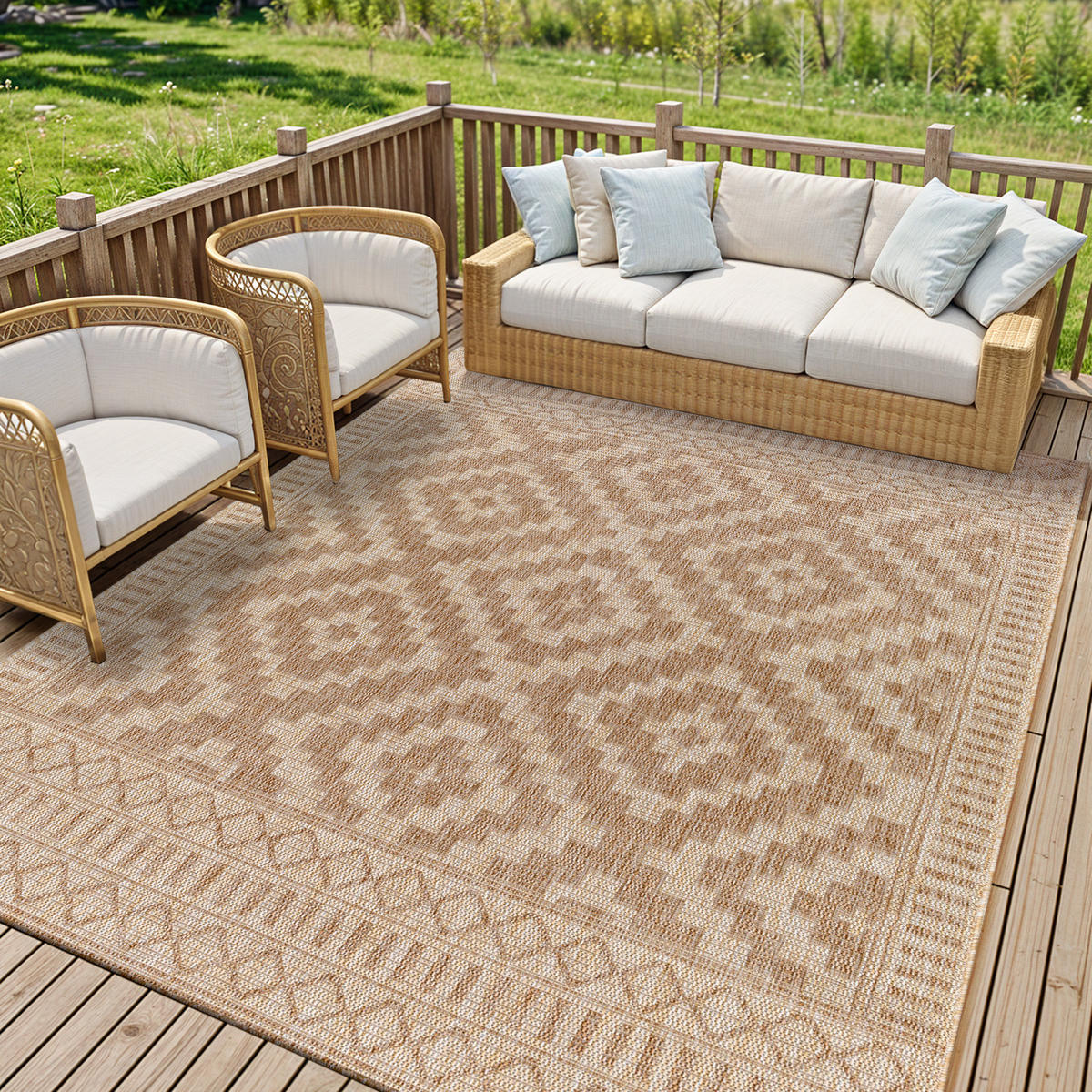 OUTDOORTEPPICH Jute-Optik 160/213 cm Beige - Champagner, Kunststoff/Textil (160/213cm) - LIVABLISS