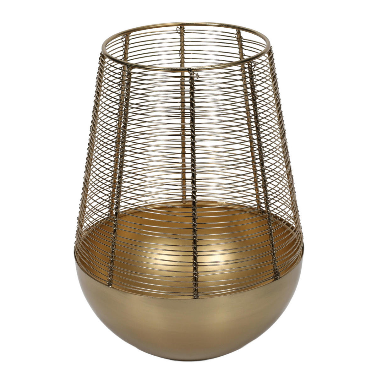 WINDLICHT Metall 20/20/32 cm - Goldfarben, Metall (20/32/20cm) - Home Styling Collection