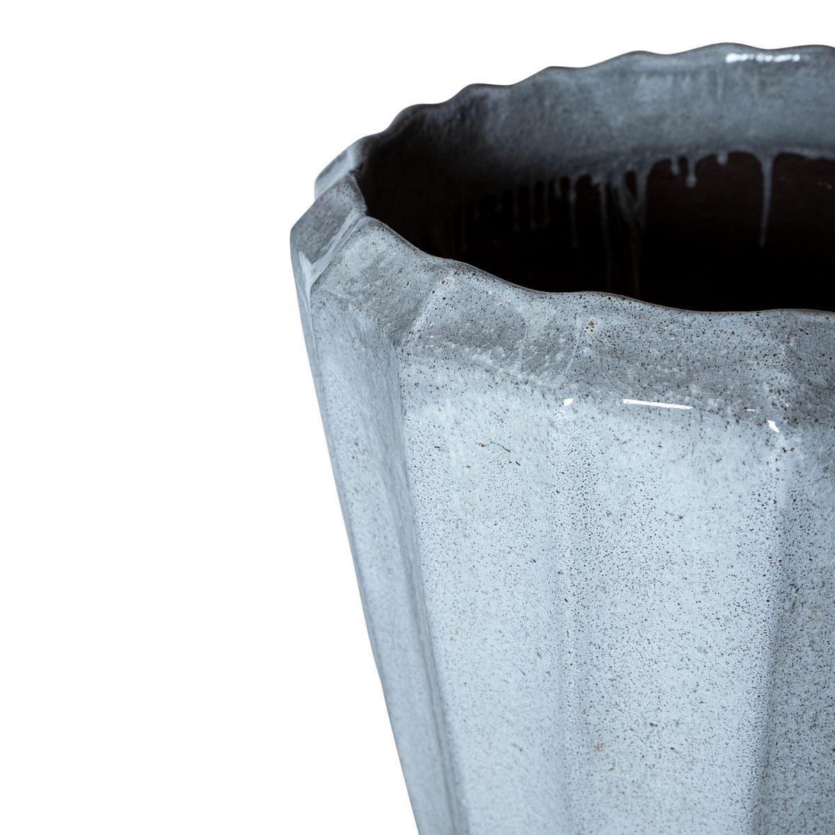 TOPF Olver Weiß 56/56/105cm - Weiß, Keramik (105cm) - PTMD Collection