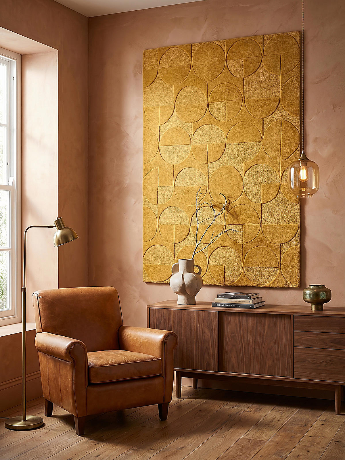 WOLLTEPPICH Geometrisches-Design, naturfarben DEBEN NOAH, Senfgelb 160x230 cm - Gelb, Textil (230/160cm) - KADIMA DESIGN