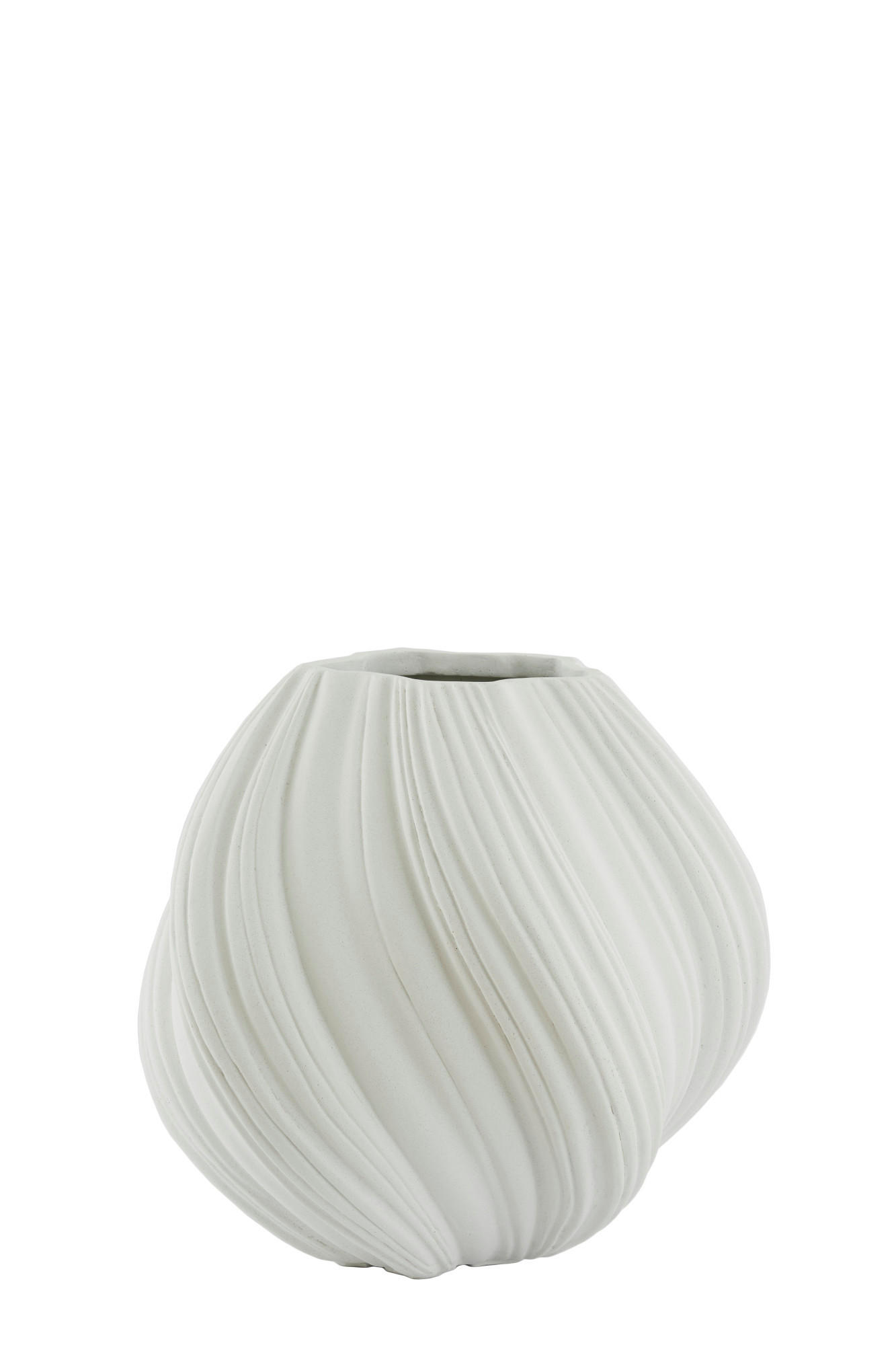 VASE Yatung Weiß Ø52/48 cm - Weiß, Stein (48cm) - Light & Living